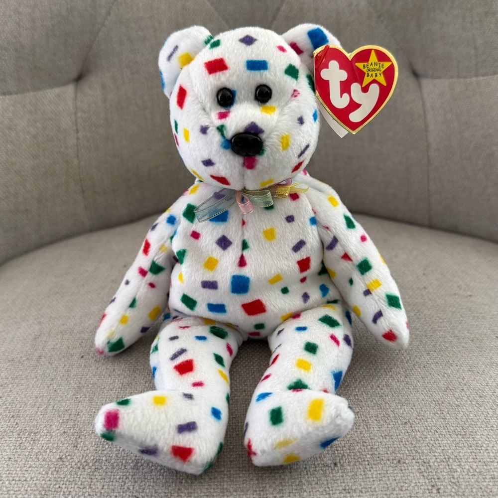 Ty Beanie Baby 'Confetti' Plush Bear - TY 2K